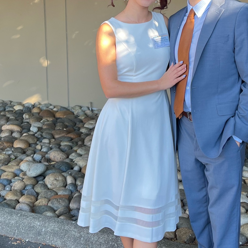 Calvin Klein White a-Line Dress